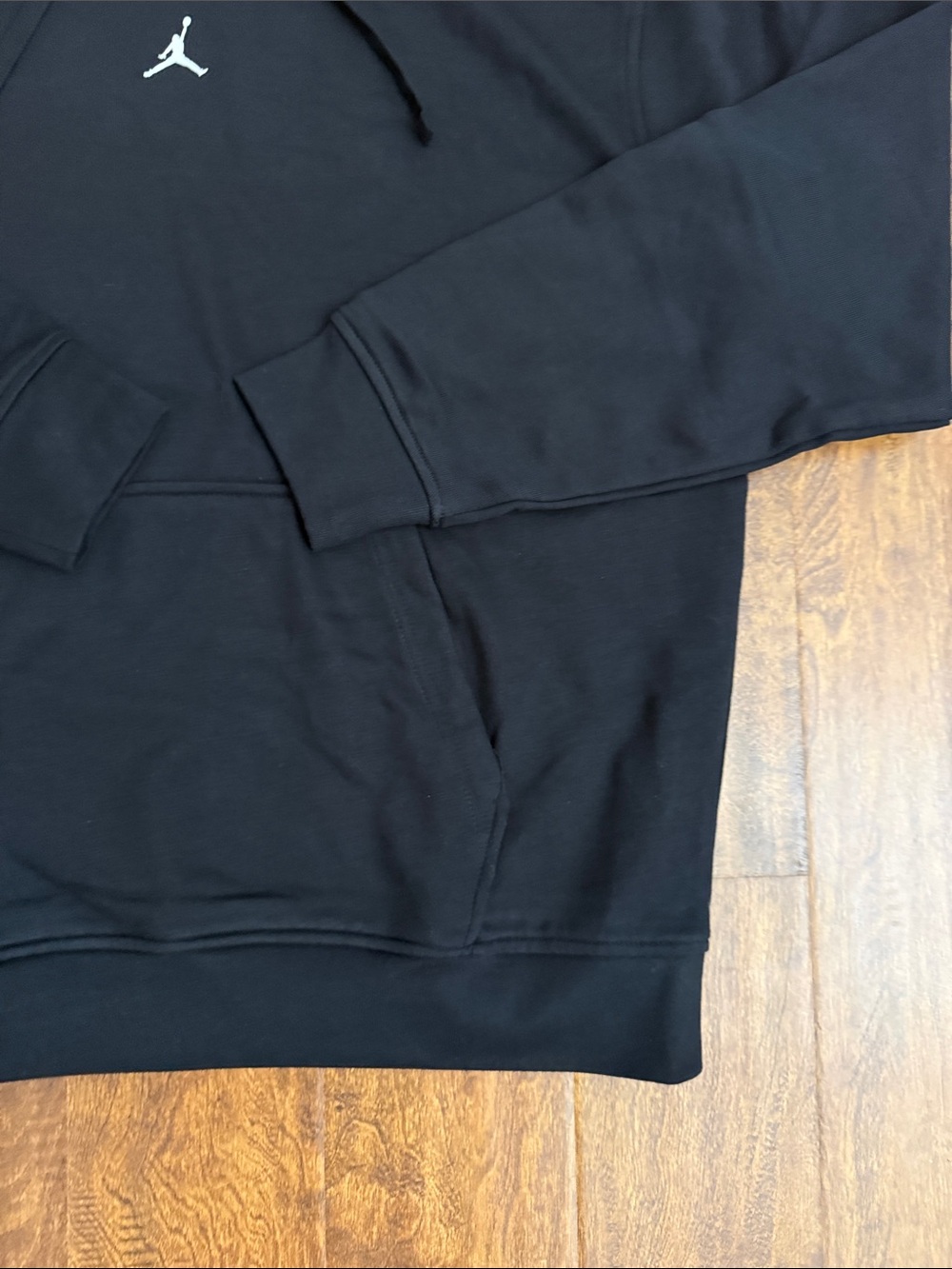 Jordan Sports Black Pullover Hoodie with White Jumpman - Picture 6 of 11